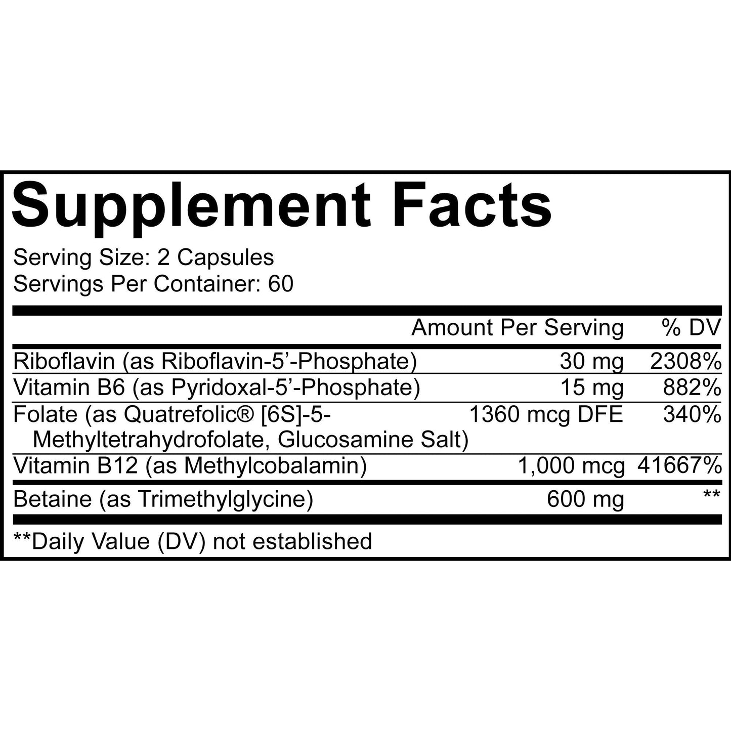 Methylfolate B Complex+  Vitamin B2, B6, B9, B12