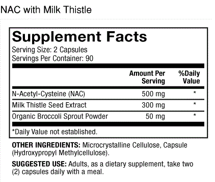 Dr. Mercola NAC with Milk Thistle