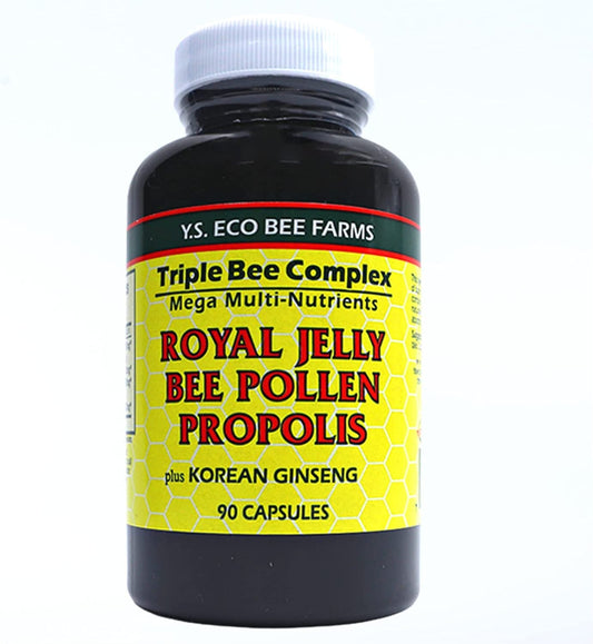 Y.S. Eco Bee Farms Triple Complex - Royal Jelly Bee Pollen Propolis Plus Korean Ginseng